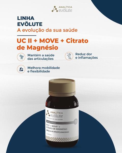 Imagem de UC II (Colágeno hidrolizado tipo 2) + Move + Citrato De Magnésio Evölute  30 Cápsulas