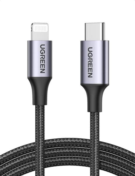 Ugreen Cabo Usb C Pd 20W Tipo-C Rápido C94 (Mfi) 2M (Preto) Imagem de Ugreen Cabo Usb C Pd 20W Tipo-C Rápido C94 (Mfi) 2M (Preto)