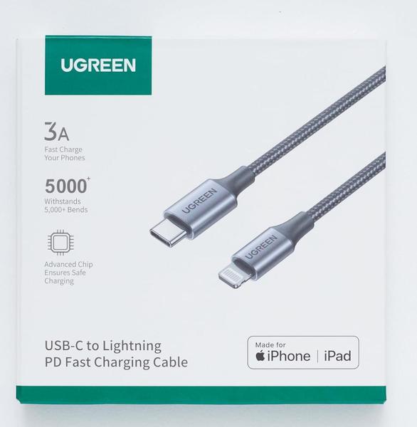 Ugreen Cabo Usb C Pd 20W Tipo-C Rápido C94 (Mfi) 2M (Preto) Imagem de Ugreen Cabo Usb C Pd 20W Tipo-C Rápido C94 (Mfi) 2M (Preto)