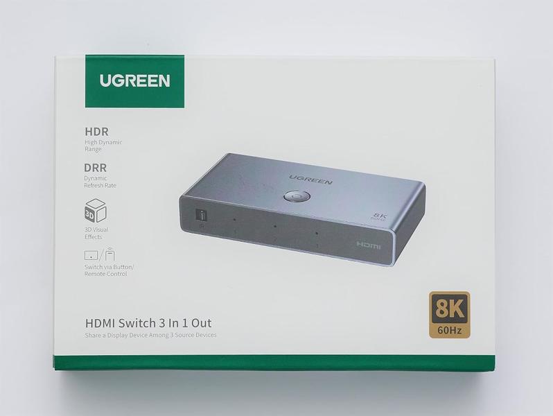 Imagem de UGREEN Divisor Hdmi 2.1 8k 60hz 4k 120hz Switch Splitter 48Gbps ( 3 Em 1 ) c/ controle remoto