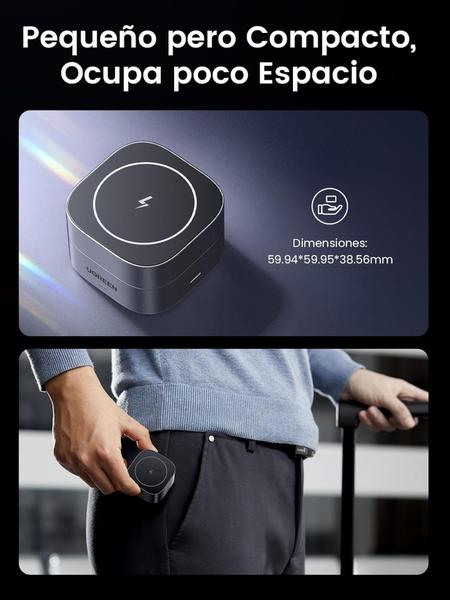 Imagem de UGREEN Suporte Carregador Magnético sem fio (2 em 1) Qi 15W 7,5W indução Galaxy Buds Air 2s