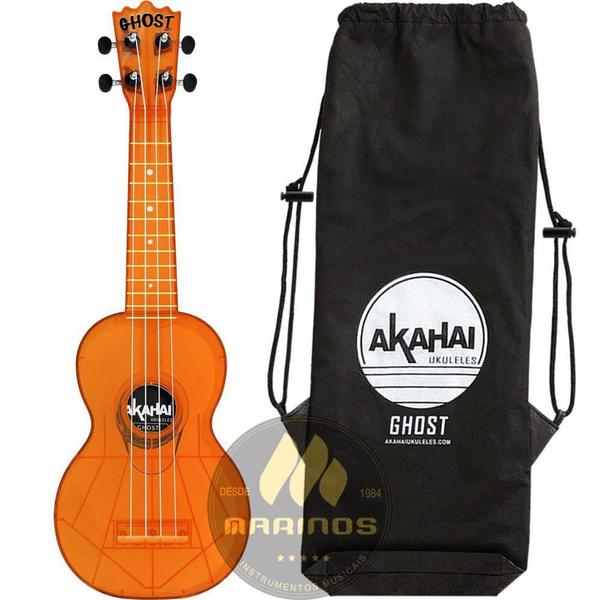 Imagem de Ukulele AKAHAI GHOST Soprano Acústico TANGERINE