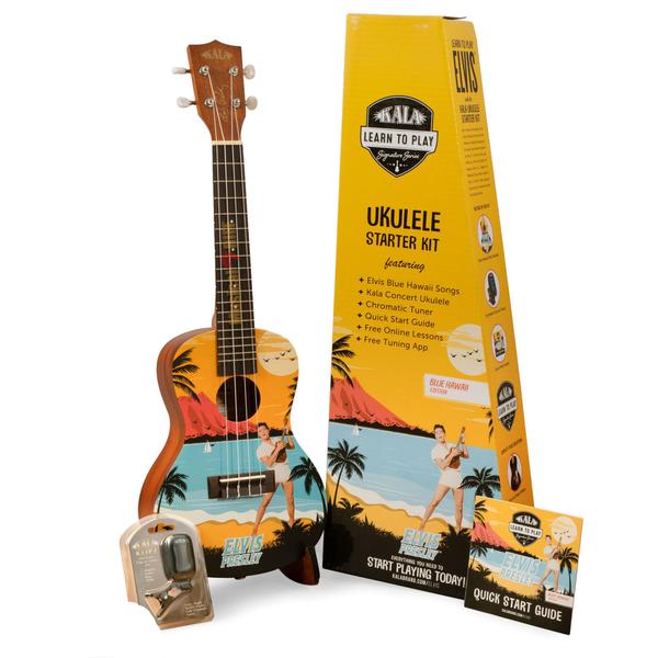 Imagem de Ukulele kala elvis blue havaii learn to play kit concert