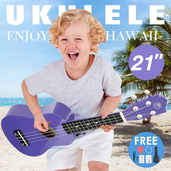 Imagem de Ukulele MUSTAR Soprano Kids para iniciantes de 21 polegadas com acesso.