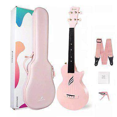 Imagem de Ukulele Seizi Nova U Pink Fibra De Carbono Concert Acústico