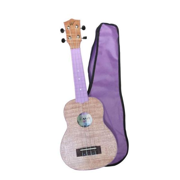 Imagem de Ukulele Soprano 21 Abs Tampo Tipo Flamed Okume Roxo Com Capa