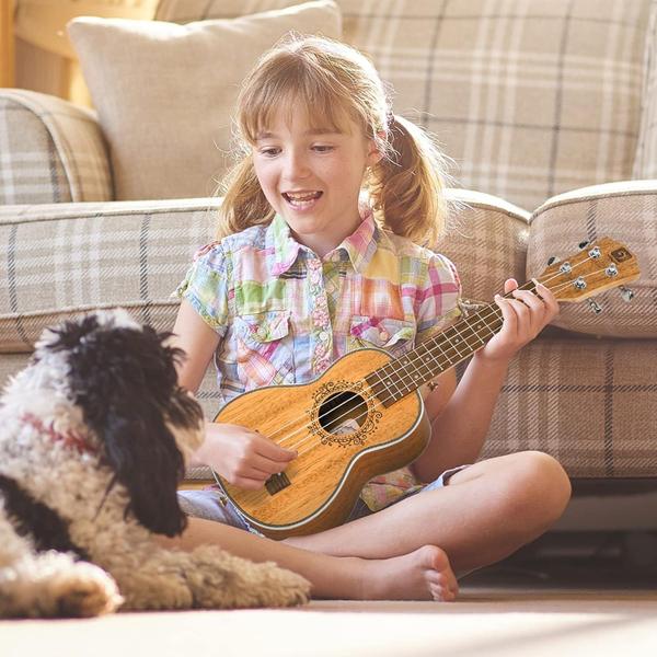 Imagem de Ukulele Soprano Vangoa Mahogany 53 cm com kit inicial para crianças