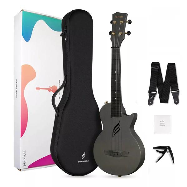 Ukulele Tenor Seizi Nova U Black Fibra De Carbono Acústico Imagem de Ukulele Tenor Seizi Nova U Black Fibra De Carbono Acústico