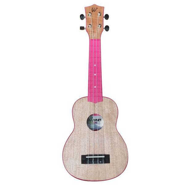 Imagem de Ukulele Winner Soprano Flamed Okume Pink C/ Capa Colors