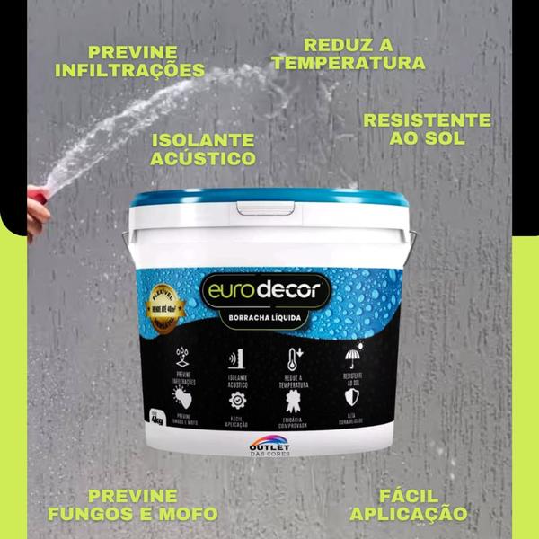 Imagem de Ultra borracha liquida Eurodecor 4kg premium