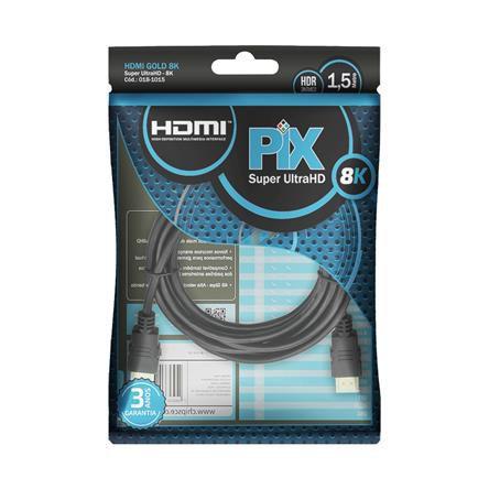 Imagem de ultra Cabo HDMI 2.1 Gold 8K Ultra HD e HDR Dinâmico 1,5 Metros - 018-1015 Chip SCE Pix