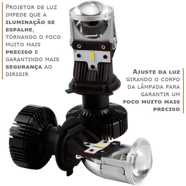 Imagem de Ultra Led H4 Mini Projetor Canhão Eliptico Shocklight 6500K