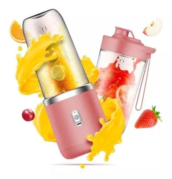 Ultra Liquidificador Mini Mix Portátil 2 Copos 400Ml Whey - Sweet Home Imagem de Ultra Liquidificador Mini Mix Portátil 2 Copos 400Ml Whey