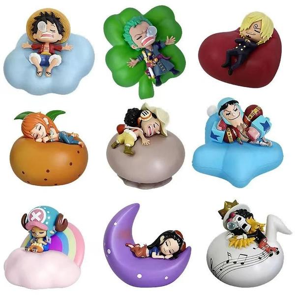 Imagem de Uma Peça Anime Figura Luz Noturna Luffy Zoro Nami Sanji Led Quarto Lâmpada De Cabeceira Decoração Do