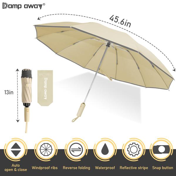 Imagem de Umbrella Damp away Automatic Windproof Travel Inverted, pacote com 2 unidades