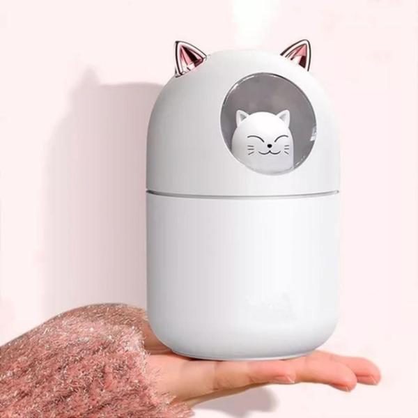 Imagem de Umidificador Aromatizador Difusor de Ar Infantil Gatinho Luz - BMAX