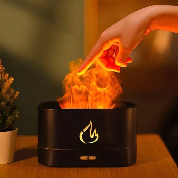 Imagem de Umidificador Aromatizador Fogo Efeito Chamas Aroma Com Led