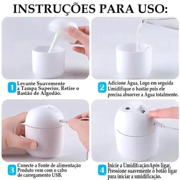 Imagem de Umidificador de Ambientes Portátil Ultrassônico Aromatizador