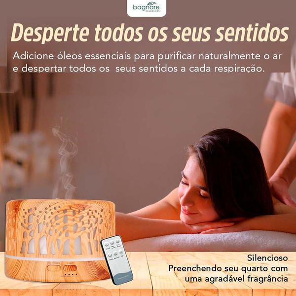 Imagem de Umidificador de Ar Aromatizador Silencioso Ultrassônico 700ml Controle Remoto + Essência bamboo Mm