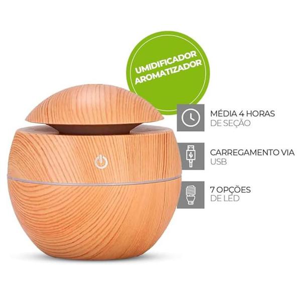 Imagem de Umidificador De Ar Portátil Purificador Ultrassônico USB Difusor De Aromas Mini Aromatizador De Ambiente Aromaterapia