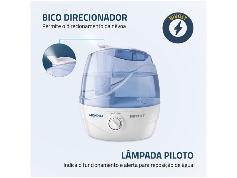 Imagem de Umidificador de Ar Ultrassônico Portátil Mondial Comfort Air 2 NUA-02 2,2L