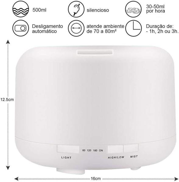 Imagem de Umidificador Difusor Aromatizador Ultrassônico 500Ml