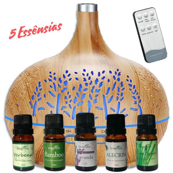 Imagem de Umidificador e Aromatizador de Ar Purificador Led com 5 Essências Aromatizadoras Concentradas