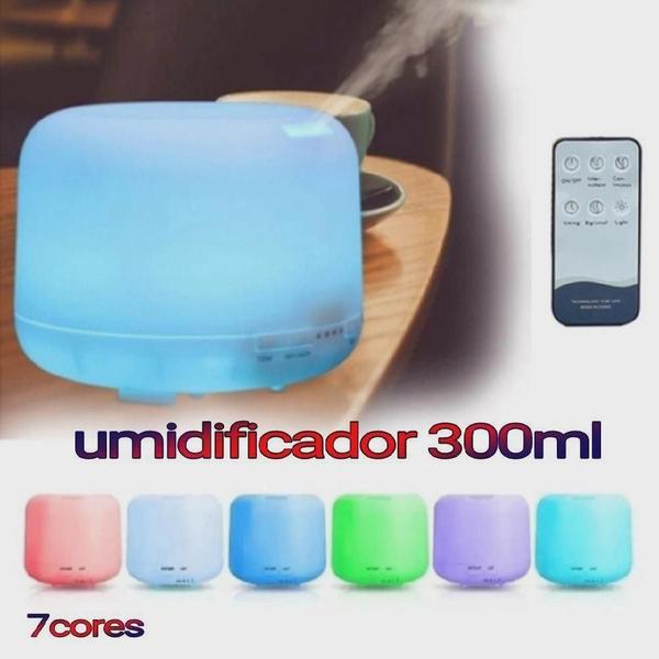 Imagem de Umidificador e Aromatizador Led 300ml Branco - 300ml 