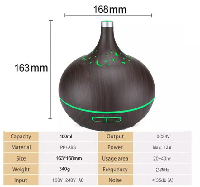 Imagem de Umidificador e Difusor de Ar Silencioso Ultrassônico 400ml