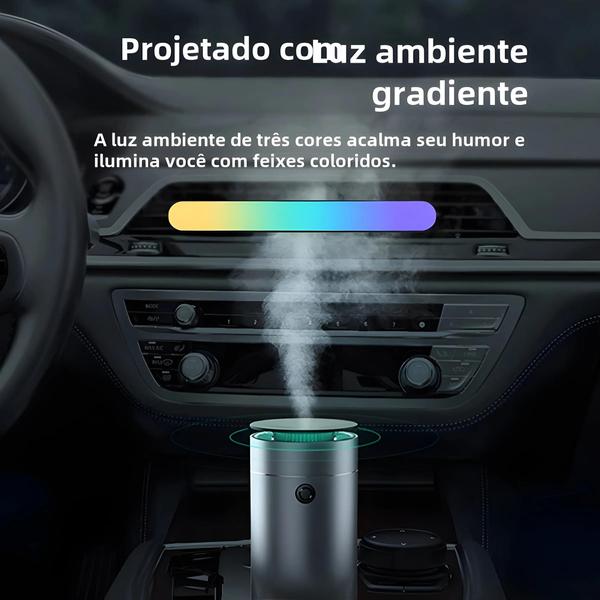 Imagem de Umidificador e Difusor de Aroma para Carro com LED - Purificador de Ar Automático