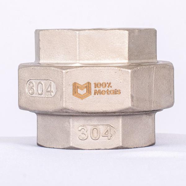 UNIÃO INOX 304 FF 150LBS ROSCA (BSP) IMP. - 3/4 (26.70mm) - 100% Metais Imagem de UNIÃO INOX 304 FF 150LBS ROSCA (BSP) IMP. - 3/4 (26.70mm)