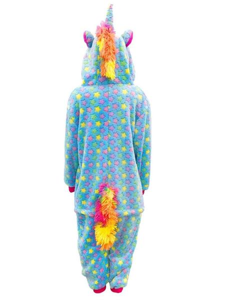 Imagem de Unicórnio Azul Com Estrelas Infantil Pijama Kigurumi Macacão Fantasia