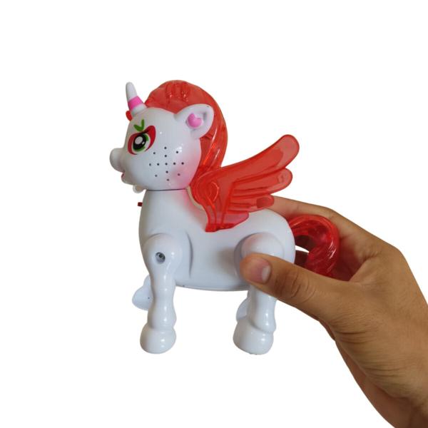 Imagem de Unicornio De Brinquedo C/ Som Luz Musical Anda Ponei Cavalo mas pilha