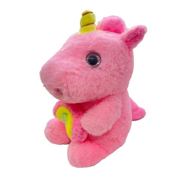 Imagem de Unicórnio de Pelúcia com Arco-Íris - Rosa - 20cm - 1 unidade - Rizzo