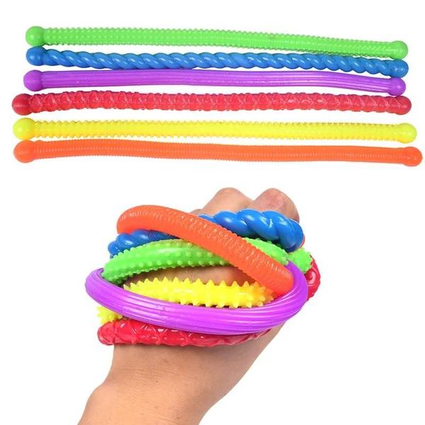 Imagem de Unicórnio Puxar Verme Macarrão Brinquedos Fidget 1-6 Pçs Corda Estiramento Tpr Corda Alívio Do