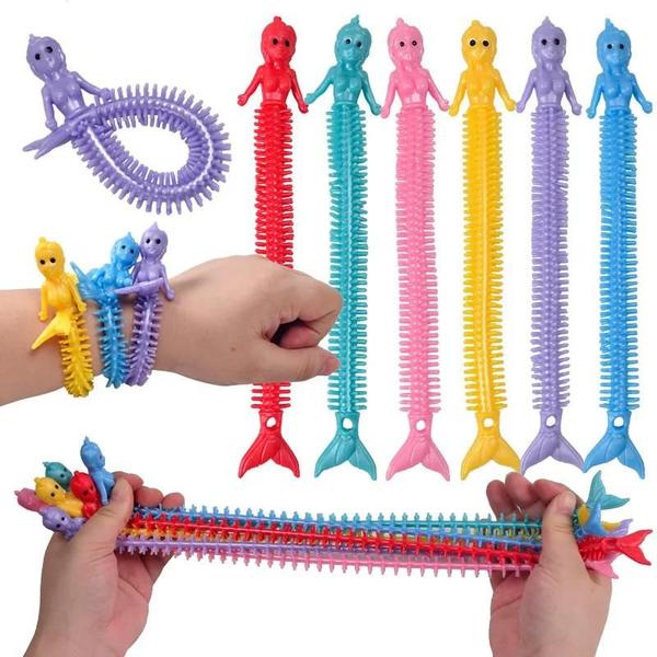 Imagem de Unicórnio Puxar Verme Macarrão Brinquedos Fidget 1-6 Pçs Corda Estiramento Tpr Corda Alívio Do