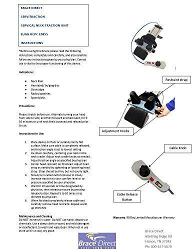 Imagem de Unidade de Tração do Pescoço Cervical para Alívio e Alongamento da Dor no Pescoço, Cervicalgia, Degeneração do Disco, Espondilose, Alinhamento da Coluna para Cuidados Domicilianos em Casa por Brace Direct