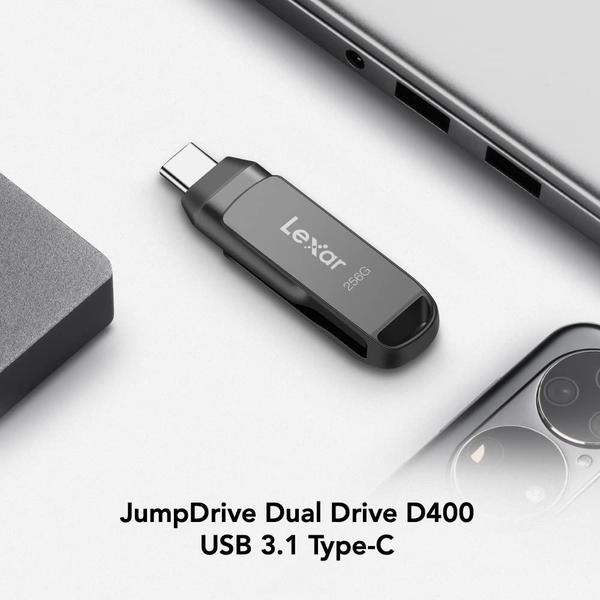 Imagem de Unidade flash Lexar JumpDrive Dual D400 64GB USB 3.1 Tipo-C/A