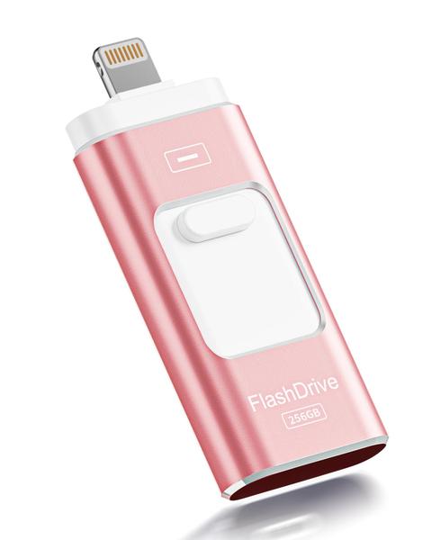 Imagem de Unidade flash ROSPE de 256 GB com certificação Apple MFi para iPhone rosa