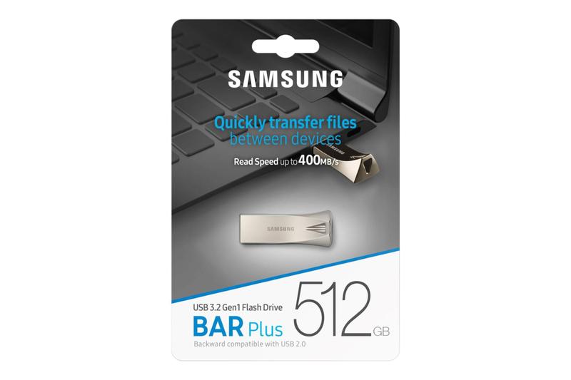 Imagem de Unidade flash SAMSUNG BAR Plus USB 3.2 512 GB Prata Champagne