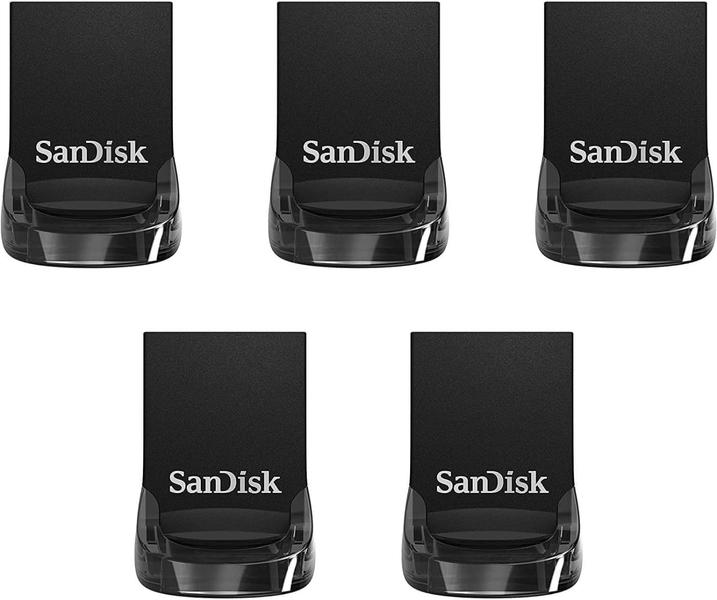 Imagem de Unidade flash SanDisk Ultra Fit 64GB USB 3.2 Gen 1, pacote com 5