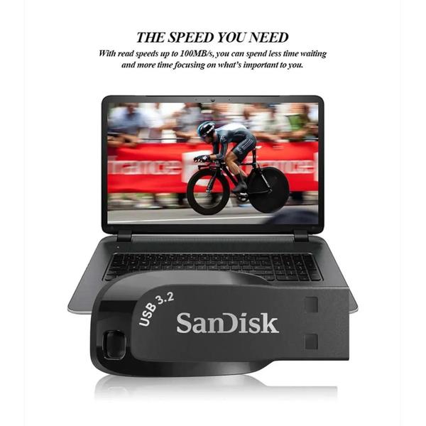 Imagem de Unidade Flash SanDisk USB 3.2 Preta CZ410 32GB 64GB 128GB Pen Drive Memory Stick Armazenamento