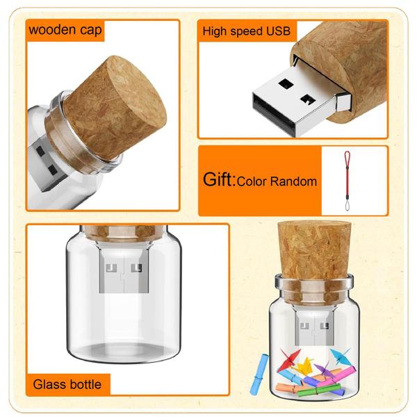 Imagem de Unidade flash USB Lanyincao Cute Drift Bottle 128 GB com Maple B