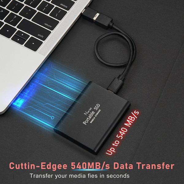 Imagem de Unidade portátil SSD USB 3.1 Móvel de alta velocidade de 2 TB preta