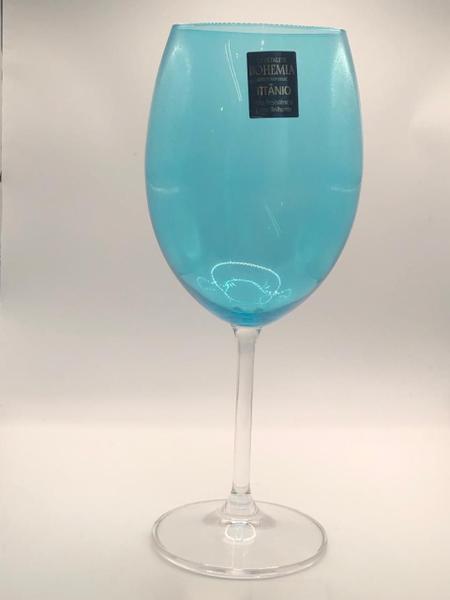 Imagem de Unidade taça cristal vinho/água azul turquesa 580ml