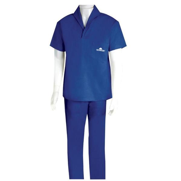 Imagem de Uniforme Calca Camisa Brim Azul M Worker