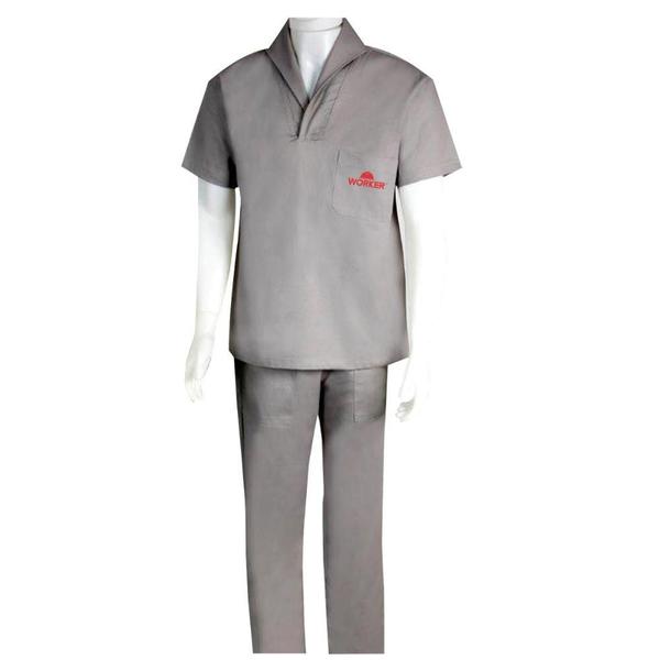 Imagem de Uniforme Calca Camisa Brim Cinza M Worker