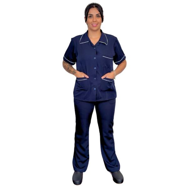 Imagem de Uniforme Calça de Limpeza Oxford Feminina Domestica Copeira