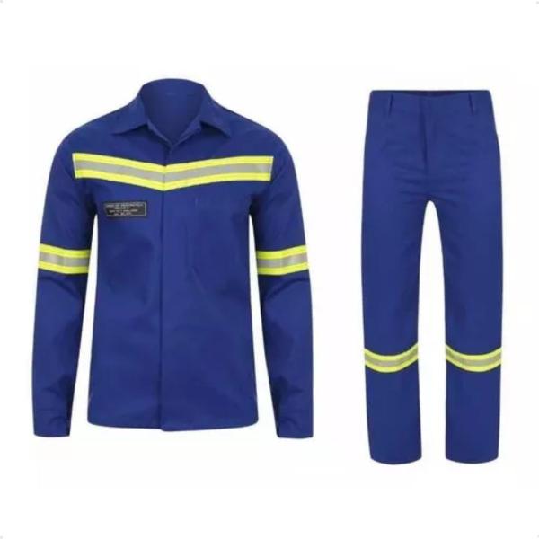 Imagem de Uniforme eletricista risco 2 nr10 anti chamas azul royal