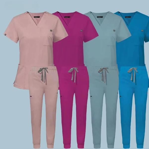 Imagem de Uniforme Médico para Enfermeira - Conjunto de Scrubs para Hospital e Cirurgia